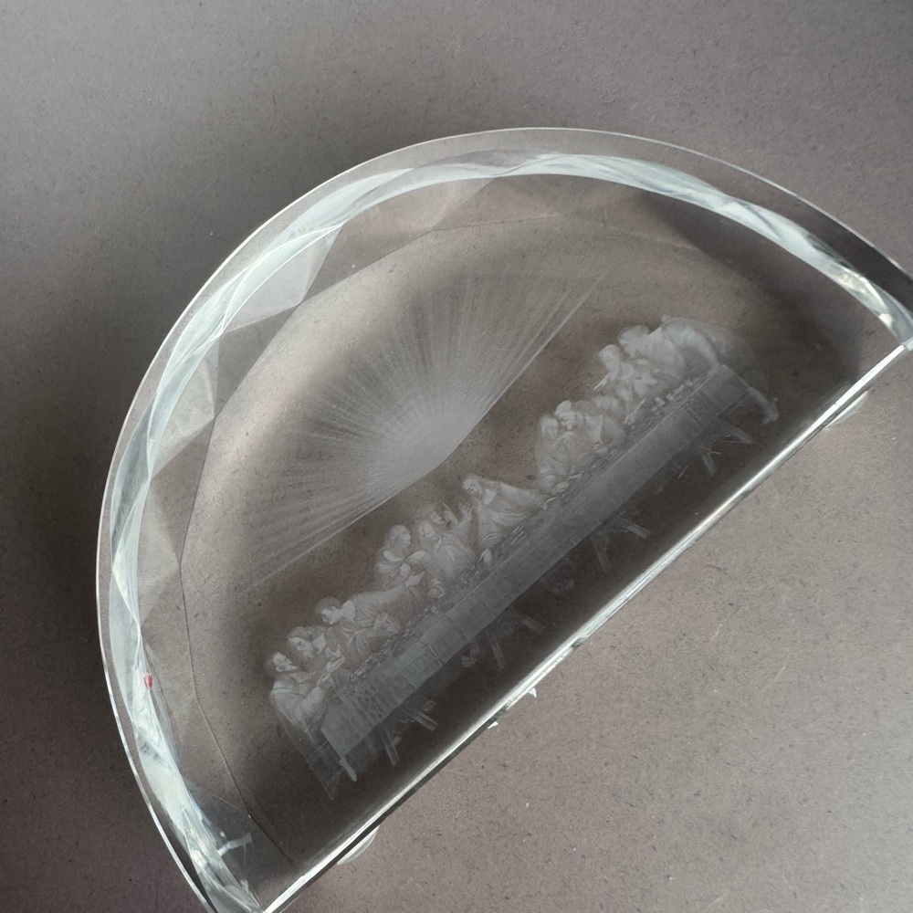 The Last Supper Etched Glass Stand